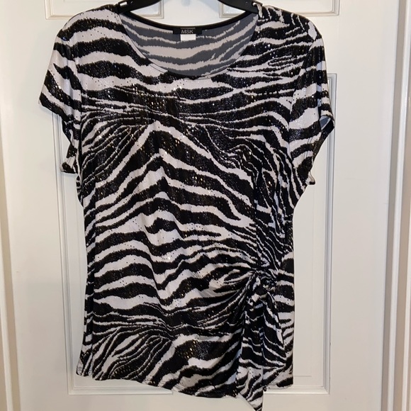 トップス MsK MSK | Tops | Msk Black White Zebra Print Sequin Sleeveless Top